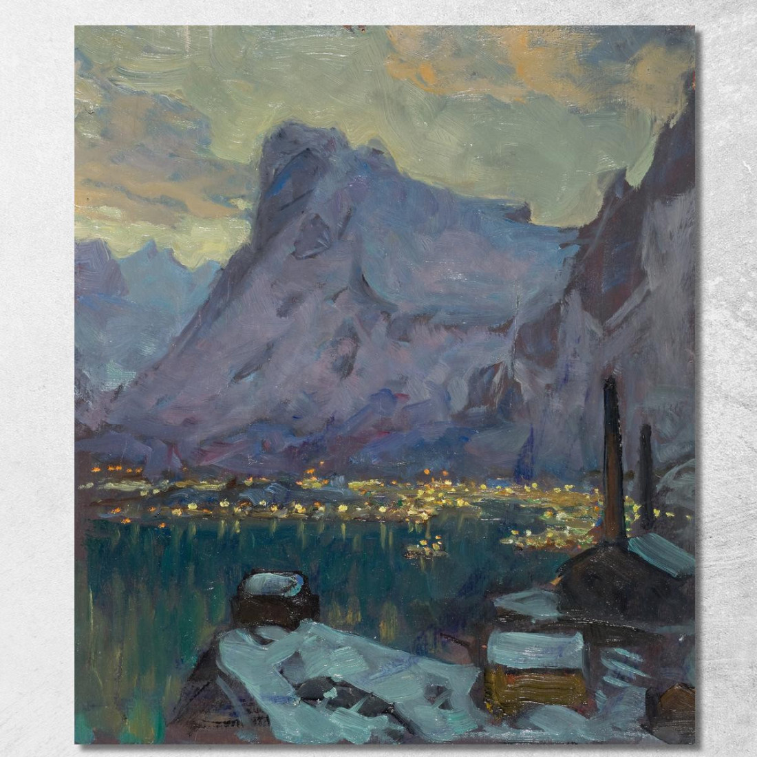 Il Porto Di Svolvaer Al Culmine Della Stagione Di Pesca. Studio Da Lofoten Anna Boberg abb42 quadro stampato su tela Il Porto Di Svolvaer Al Culmine Della Stagione Di Pesca. Studio Da Lofoten Anna Boberg abb42 quadro stampato su tela