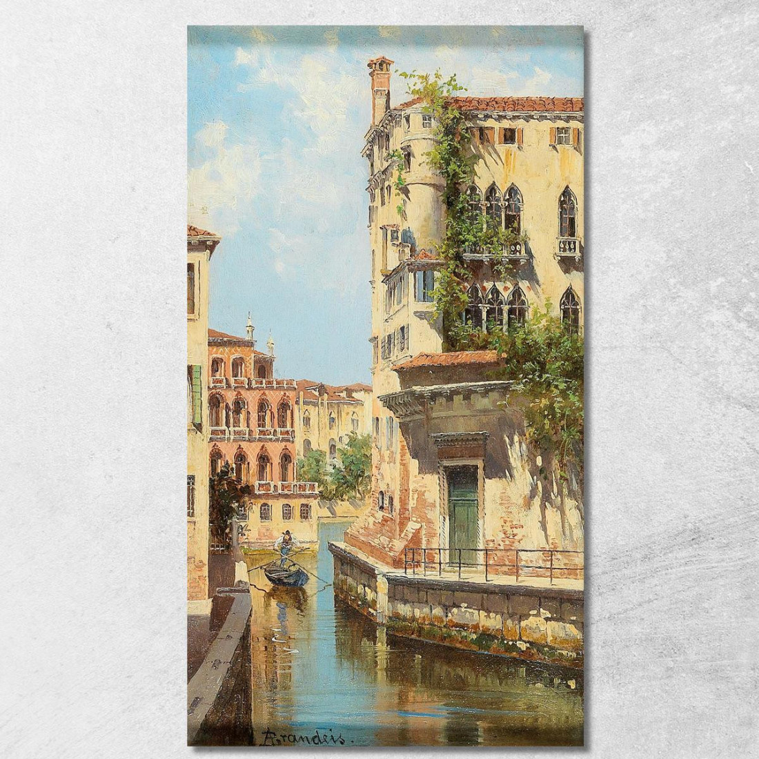 Canale A Venezia Con Vista Sul Retro Del Palazzo Rocca Antonietta Brandeis abn12 quadro stampato su tela