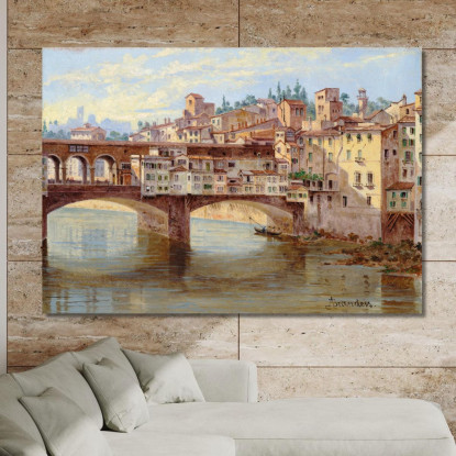 Firenze Ponte Vecchio Antonietta Brandeis abn17 quadro stampato su tela