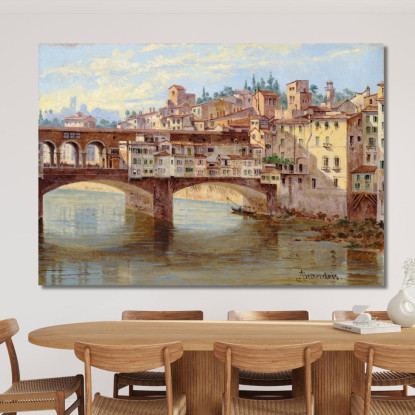 Firenze Ponte Vecchio Antonietta Brandeis abn17 quadro stampato su tela