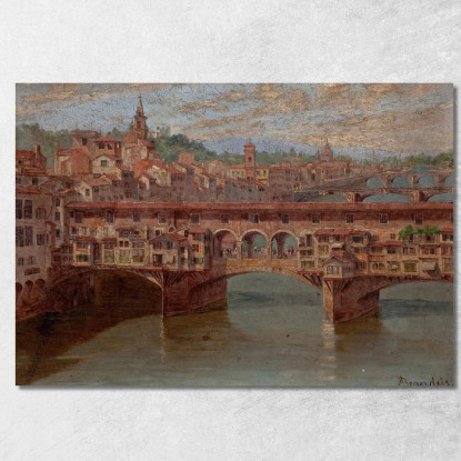 Ponte Vecchio Firenze Antonietta Brandeis abn29 quadro stampato su tela