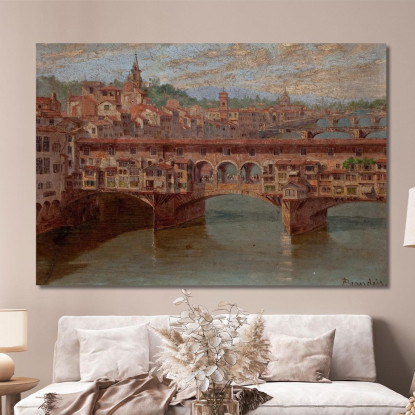 Ponte Vecchio Firenze Antonietta Brandeis abn29 quadro stampato su tela