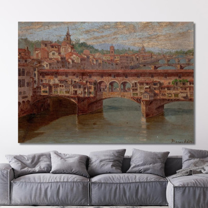 Ponte Vecchio Firenze Antonietta Brandeis abn29 quadro stampato su tela