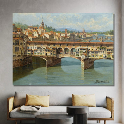 Il Ponte Vecchio Firenze Antonietta Brandeis abn44 quadro stampato su tela