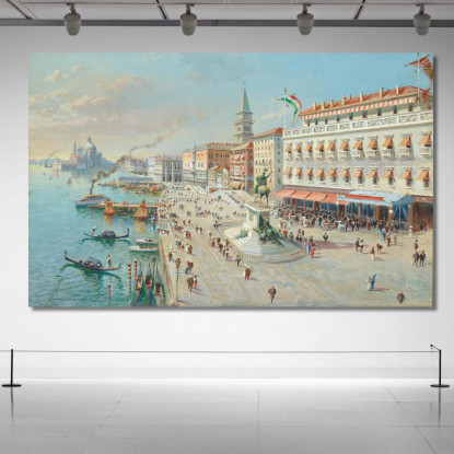 Venezia Vista Dall'Alto Con Santa Maria Della Salute In Lontananza Antonietta Brandeis abn45 quadro stampato su tela