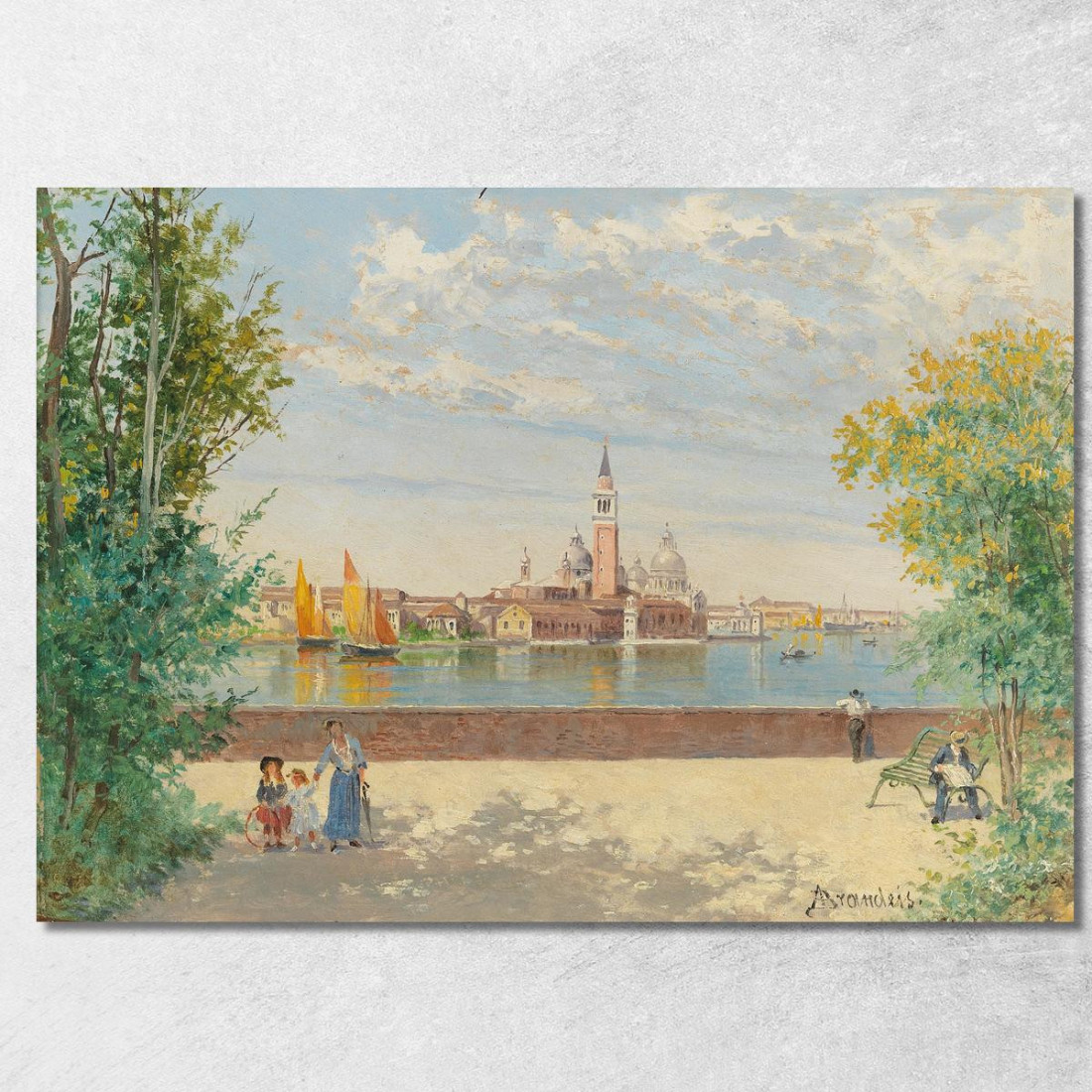 Venezia Una Veduta Di San Giorgio Dai Giardini Antonietta Brandeis abn47 quadro stampato su tela Venezia Una Veduta Di San Giorgio Dai Giardini Antonietta Brandeis abn47 quadro stampato su tela