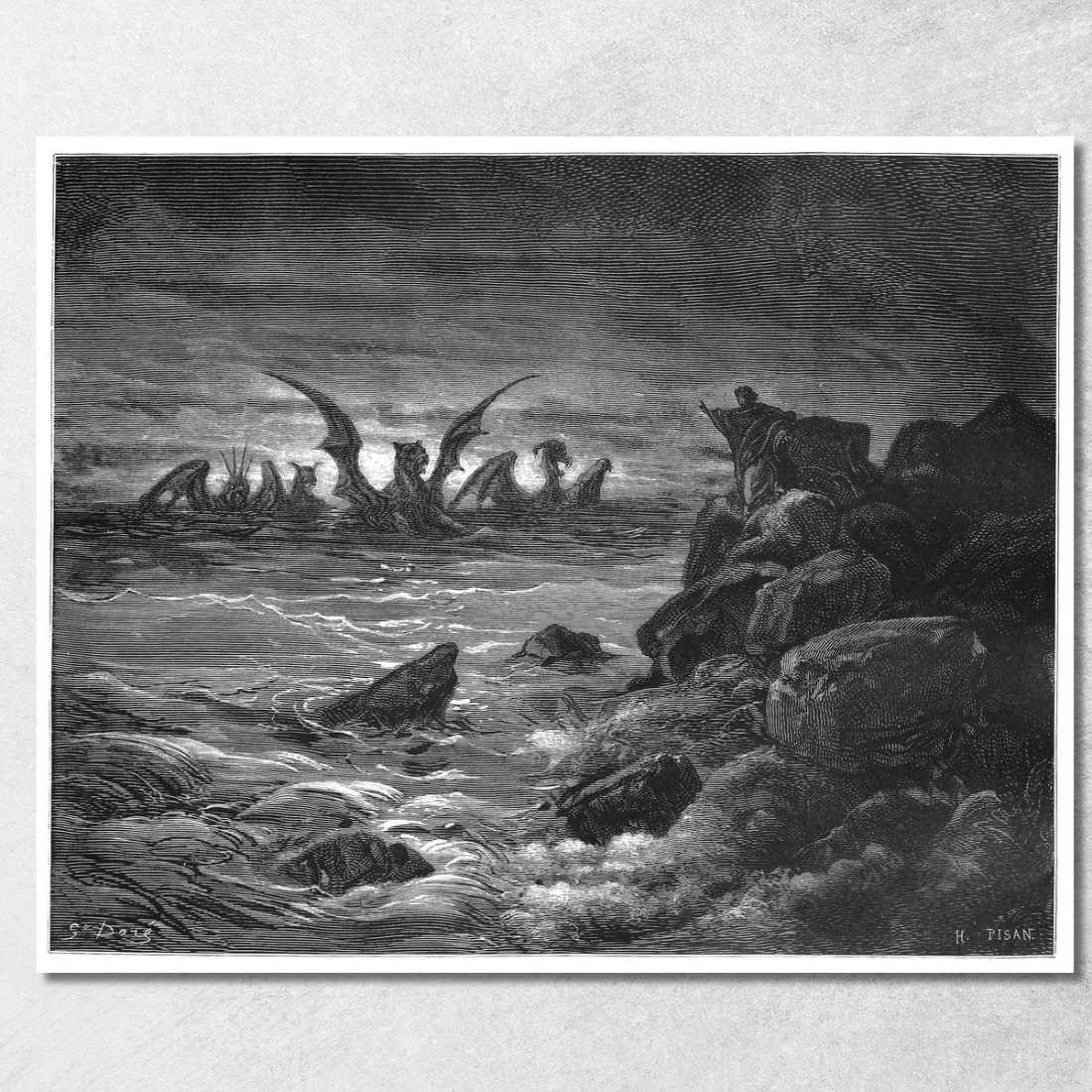 La Visione Di Daniel Delle Quattro Bestie Doré Gustave gdr16 quadro stampato su tela La Visione Di Daniel Delle Quattro Bestie Doré Gustave gdr16 quadro stampato su tela