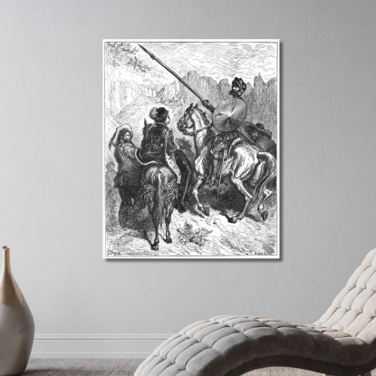 Don Chisciotte E La Principessa Micomicona Doré Gustave gdr22 quadro stampato su tela