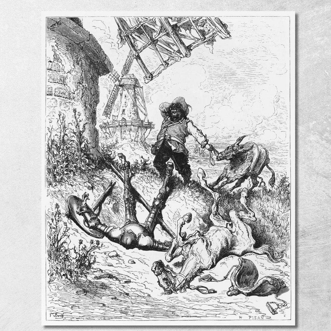 Don Chisciotte E Ronzinante Doré Gustave gdr23 quadro stampato su tela Don Chisciotte E Ronzinante Doré Gustave gdr23 quadro stampato su tela