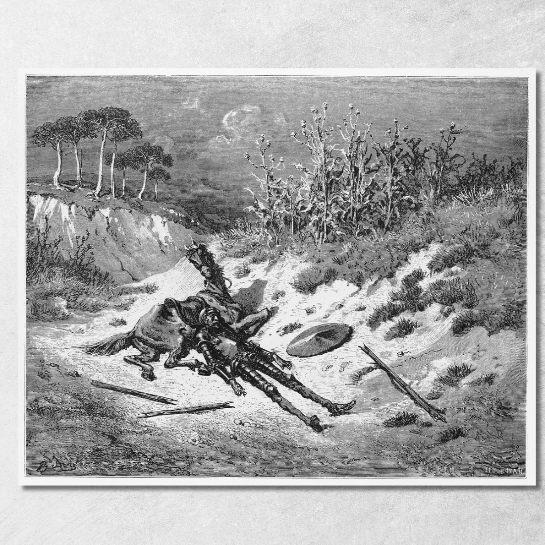 Don Chisciotte Steso A Terra Accanto A Ronzinante Doré Gustave gdr28 quadro stampato su tela Don Chisciotte Steso A Terra Accanto A Ronzinante Doré Gustave gdr28 quadro stampato su tela