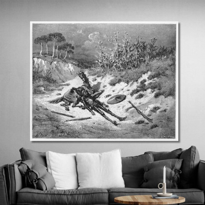 Don Chisciotte Steso A Terra Accanto A Ronzinante Doré Gustave gdr28 quadro stampato su tela