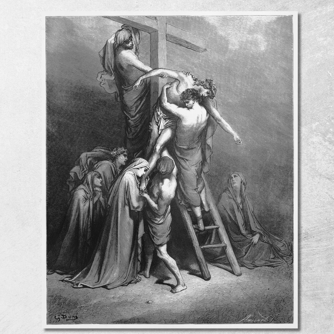 Giuseppe D'Arimatea Porta Gesù Giù Dalla Croce Doré Gustave gdr43 quadro stampato su tela Giuseppe D'Arimatea Porta Gesù Giù Dalla Croce Doré Gustave gdr43 quadro stampato su tela