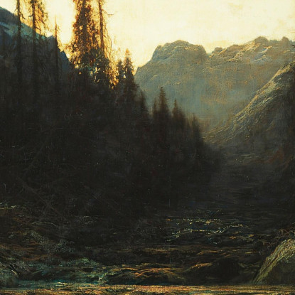 Ruscello In Montagna Al Tramonto Doré Gustave gdr65 quadro stampato su tela