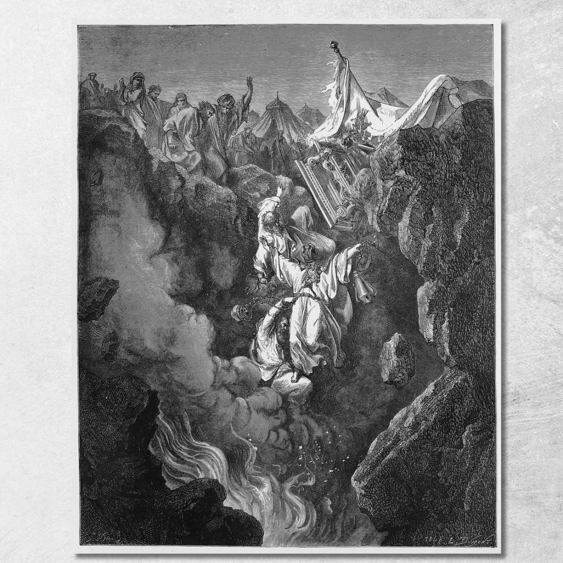 La Morte Di Korah Dathan E Abiram Doré Gustave gdr72 quadro stampato su tela La Morte Di Korah Dathan E Abiram Doré Gustave gdr72 quadro stampato su tela