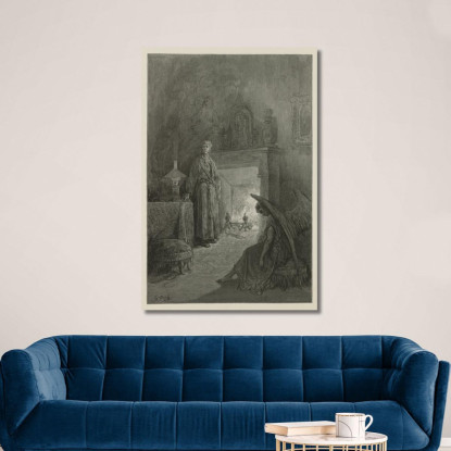 Il Corvo Pl.04 Doré Gustave gdr87 quadro stampato su tela