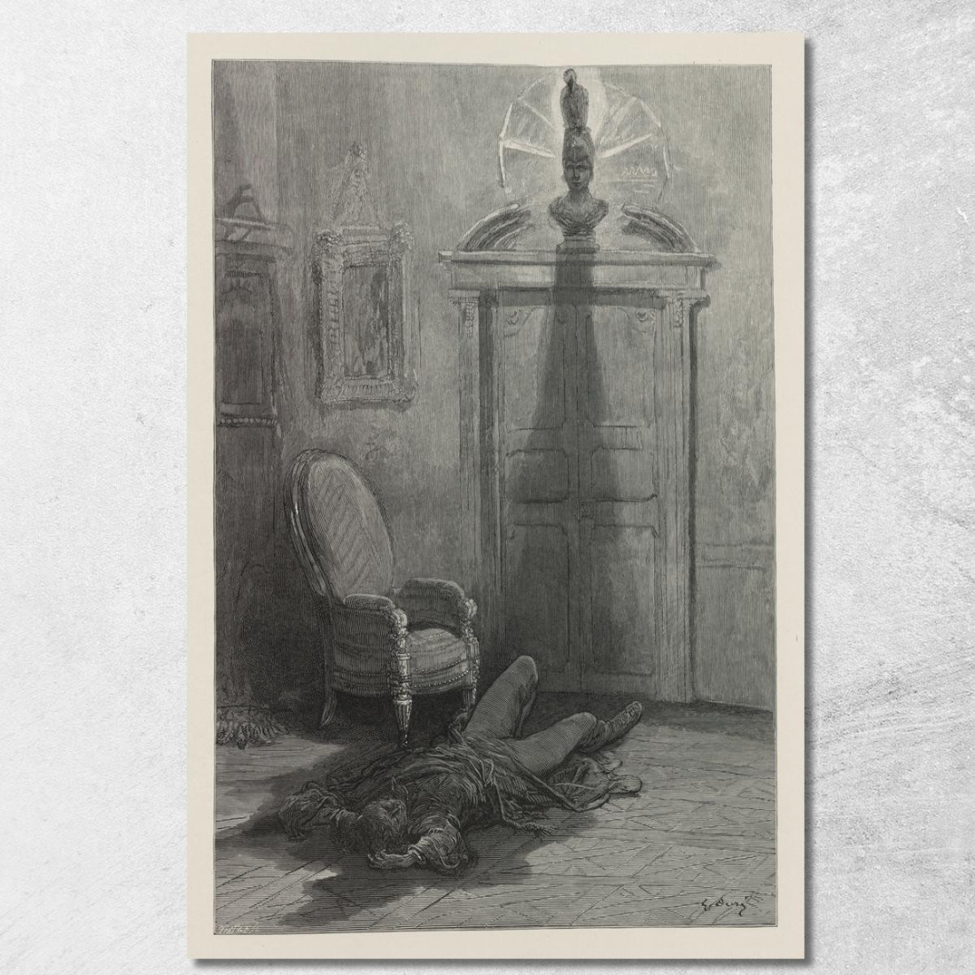 Il Corvo Pl.25 Doré Gustave gdr108 quadro stampato su tela Il Corvo Pl.25 Doré Gustave gdr108 quadro stampato su tela