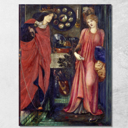 La Bella Rosamund E La Regina Eleonora Edward Burne Jones ebj9 quadro stampato su tela