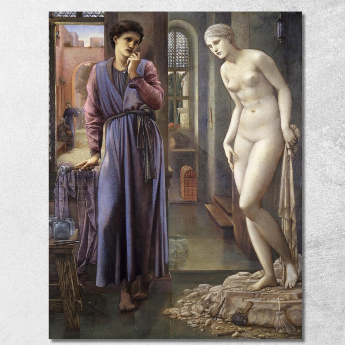 Pigmalione E L'Immagine - La Mano Si Astiene Edward Burne Jones ebj16 quadro stampato su tela Pigmalione E L'Immagine - La Mano Si Astiene Edward Burne Jones ebj16 quadro stampato su tela