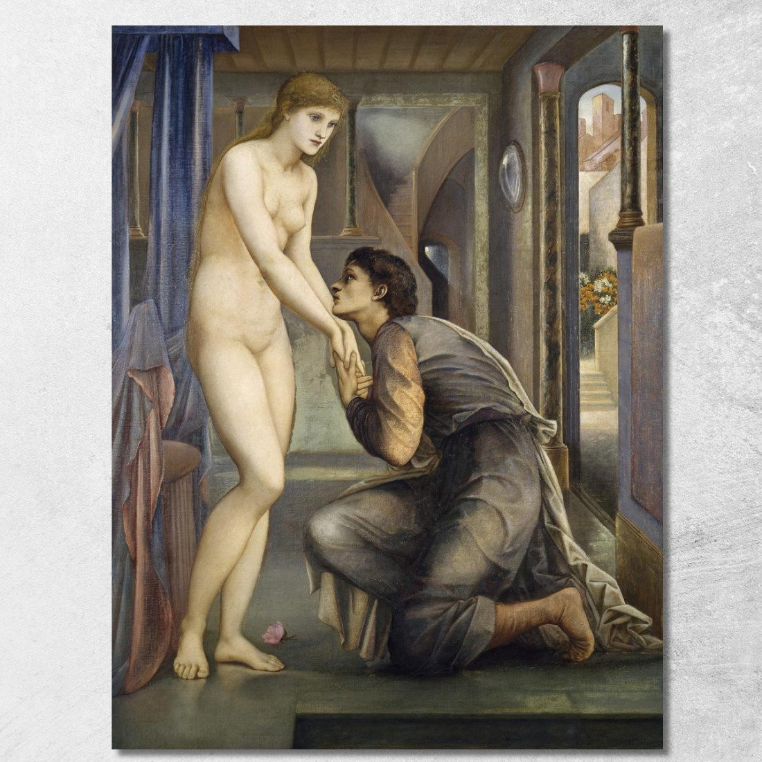 Pigmalione E L'Immagine - L'Anima Raggiunge Edward Burne Jones ebj18 quadro stampato su tela Pigmalione E L'Immagine - L'Anima Raggiunge Edward Burne Jones ebj18 quadro stampato su tela