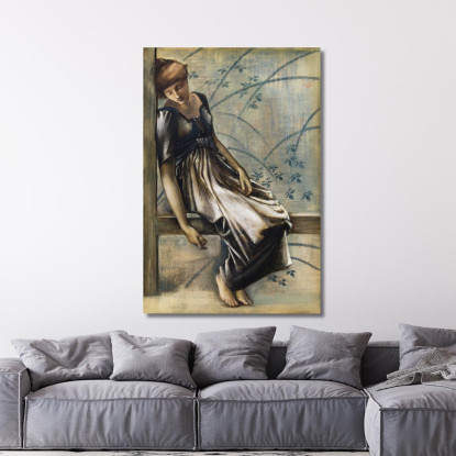 La Serie Briar Rose - Studio Per 'The Garden Court' 1893 Edward Burne Jones ebj24 quadro stampato su tela
