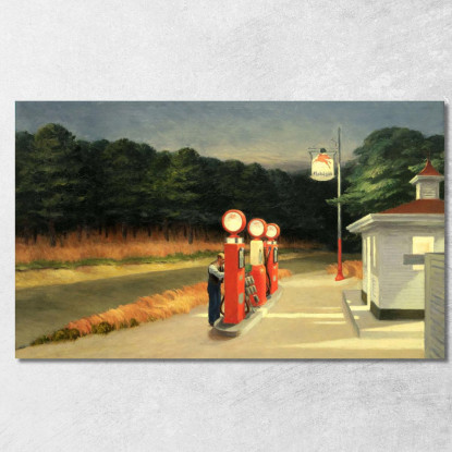 Gas Edward Hopper eho17 quadro stampato su tela