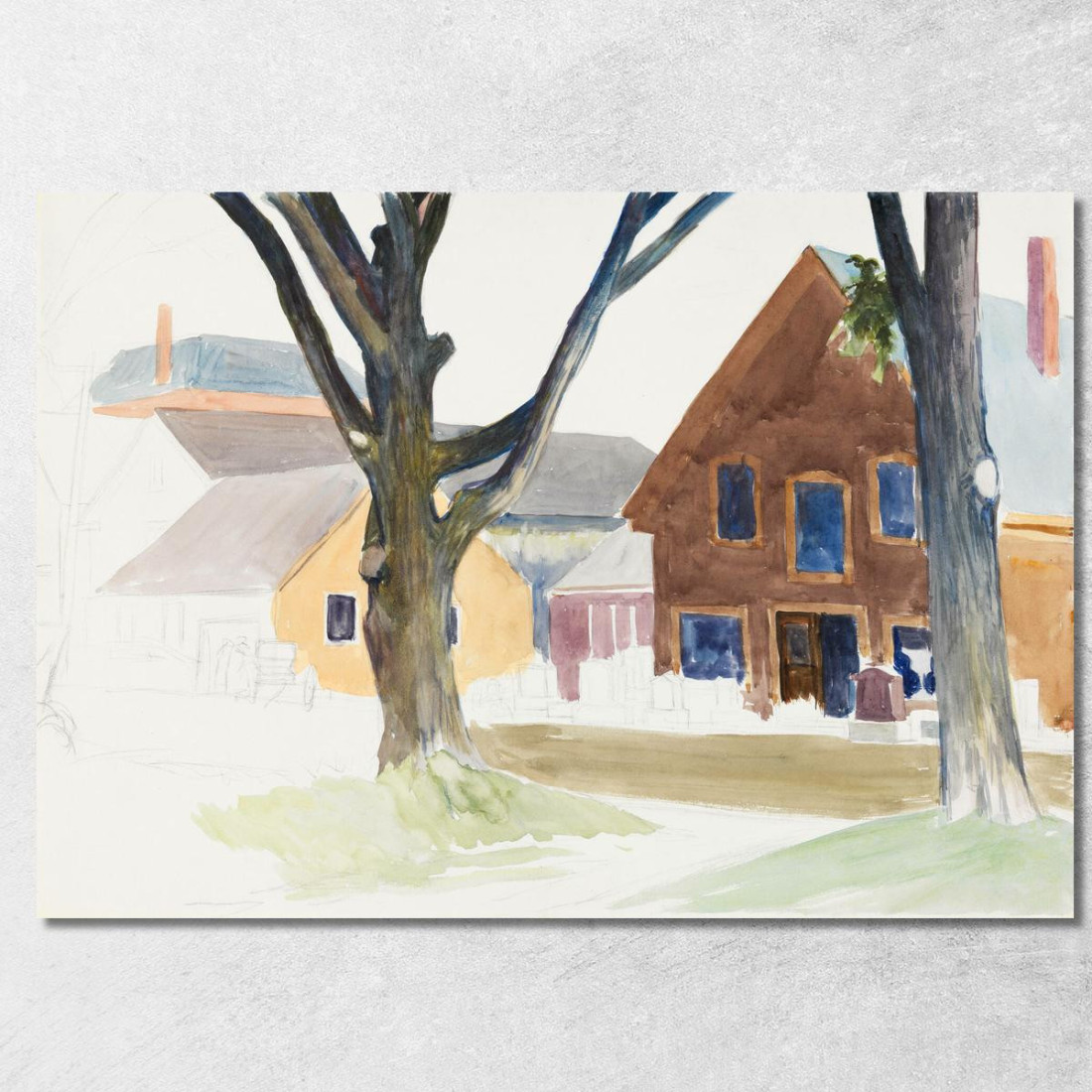 Case Con Lapidi Edward Hopper eho74 quadro stampato su tela Case Con Lapidi Edward Hopper eho74 quadro stampato su tela