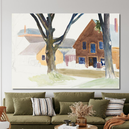 Case Con Lapidi Edward Hopper eho74 quadro stampato su tela