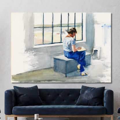 Jo Disegna Nella Truro House Edward Hopper eho78 quadro stampato su tela