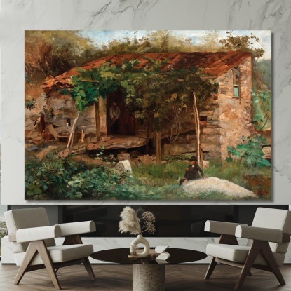 Cottage Alla Fine Della Spiaggia Di Flamengo Eliseu Visconti evs16 quadro stampato su tela