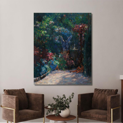 Lezione Nel Mio Giardino Eliseu Visconti evs29 quadro stampato su tela