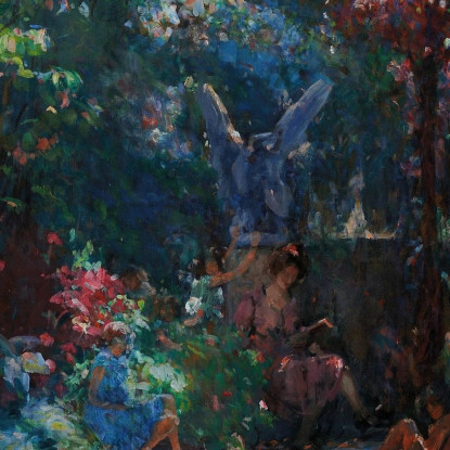Lezione Nel Mio Giardino Eliseu Visconti evs29 quadro stampato su tela