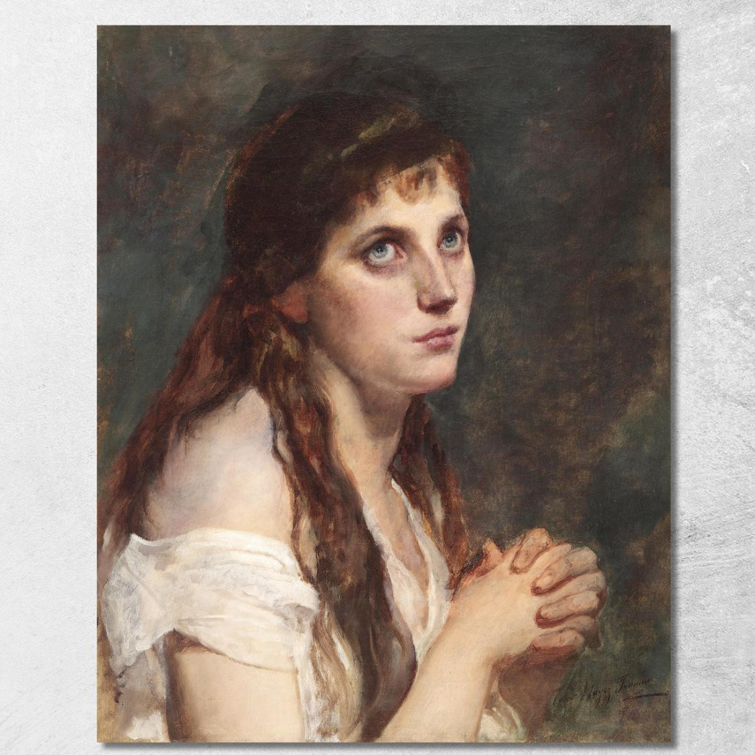 Ragazza Con Le Mani Giunte Francesco Hayez fhy4 quadro stampato su tela Ragazza Con Le Mani Giunte Francesco Hayez fhy4 quadro stampato su tela