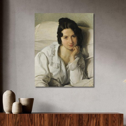 Portrait Of Carolina Zucchi Francesco Hayez fhy8 quadro stampato su tela