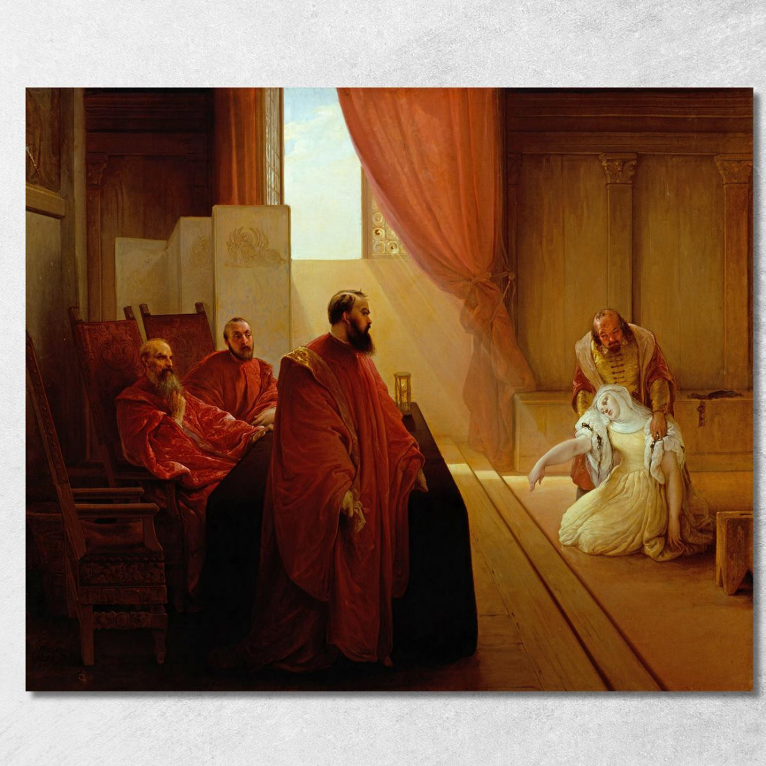 Valenza Gradenigo Before The Inquisition Francesco Hayez fhy21 quadro stampato su tela Valenza Gradenigo Before The Inquisition Francesco Hayez fhy21 quadro stampato su tela