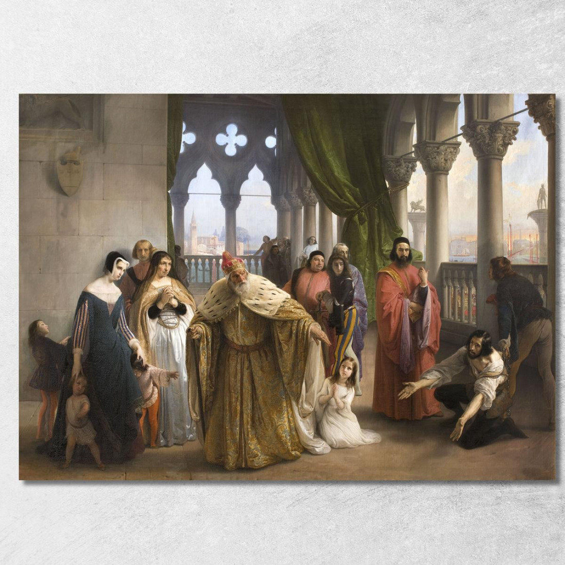 L'Ultimo Incontro Tra Jacopo Foscari E La Sua Famiglia Prima Dell'Esilio Francesco Hayez fhy45 quadro stampato su tela L'Ultimo Incontro Tra Jacopo Foscari E La Sua Famiglia Prima Dell'Esilio Francesco Hayez fhy45 quadro stampato su tela
