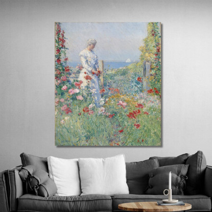 Nel Giardino Celia Thaxter Nel Suo Giardino Frederick Childe Hassam fch4 quadro stampato su tela