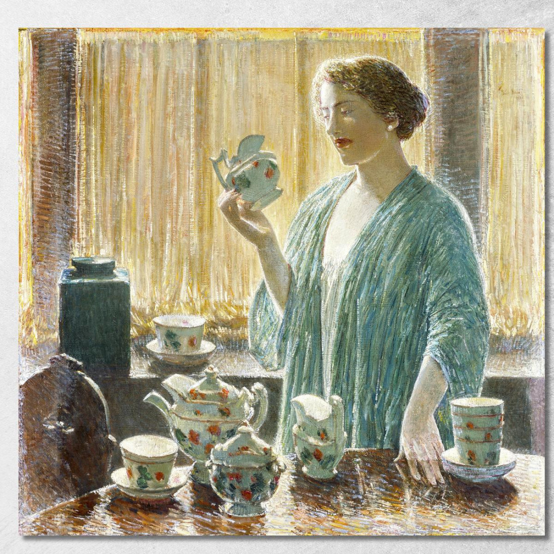 Set Da Tè Alla Fragola Frederick Childe Hassam fch16 quadro stampato su tela Set Da Tè Alla Fragola Frederick Childe Hassam fch16 quadro stampato su tela