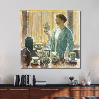Set Da Tè Alla Fragola Frederick Childe Hassam fch16 quadro stampato su tela