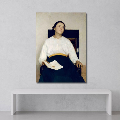Il Ritratto Di Santina Negri G. Pellizza da Volpedo gpv17 quadro stampato su tela