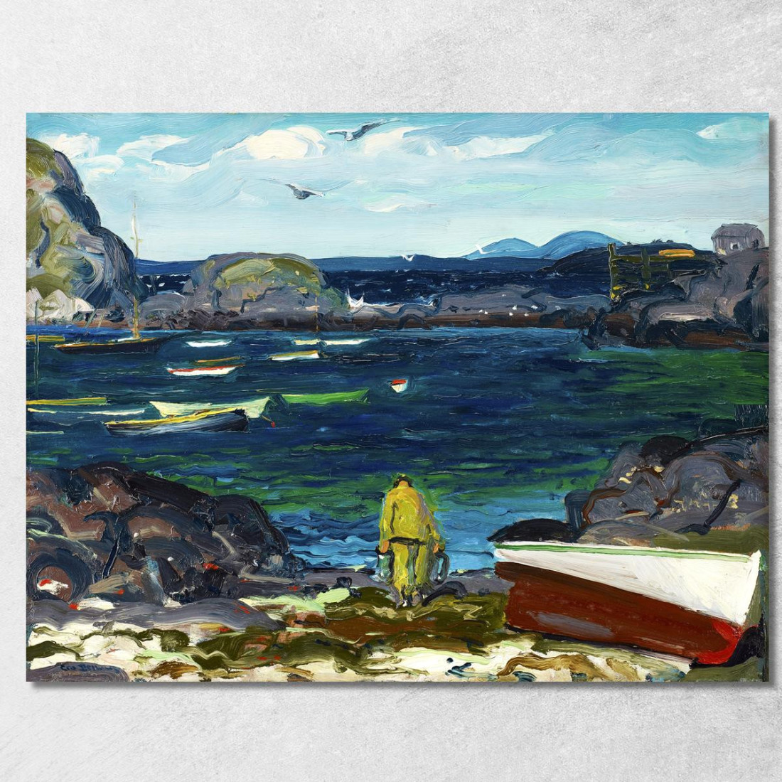 Il Porto Monhegan Costa Maine George Bellows gbl21 quadro stampato su tela Il Porto Monhegan Costa Maine George Bellows gbl21 quadro stampato su tela
