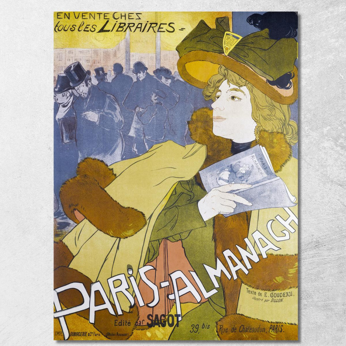 Parigi-Almanacco Georges de Feure gdf11 quadro stampato su tela Parigi-Almanacco Georges de Feure gdf11 quadro stampato su tela