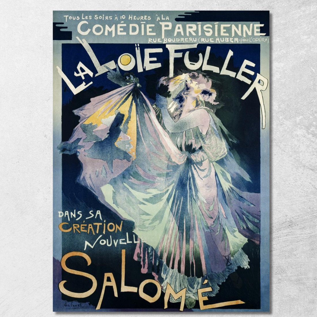 Manifesto Della Comédie-Parisienne Con Ritratto Di Loie Fuller Georges de Feure gdf12 quadro stampato su tela Manifesto Della Comédie-Parisienne Con Ritratto Di Loie Fuller Georges de Feure gdf12 quadro stampato su tela