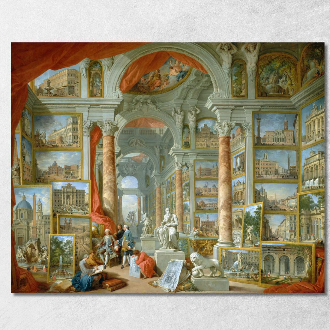 Galleria Di Vedute Di Roma Moderna 2 Giovanni Paolo Pannini gpp10 quadro stampato su tela