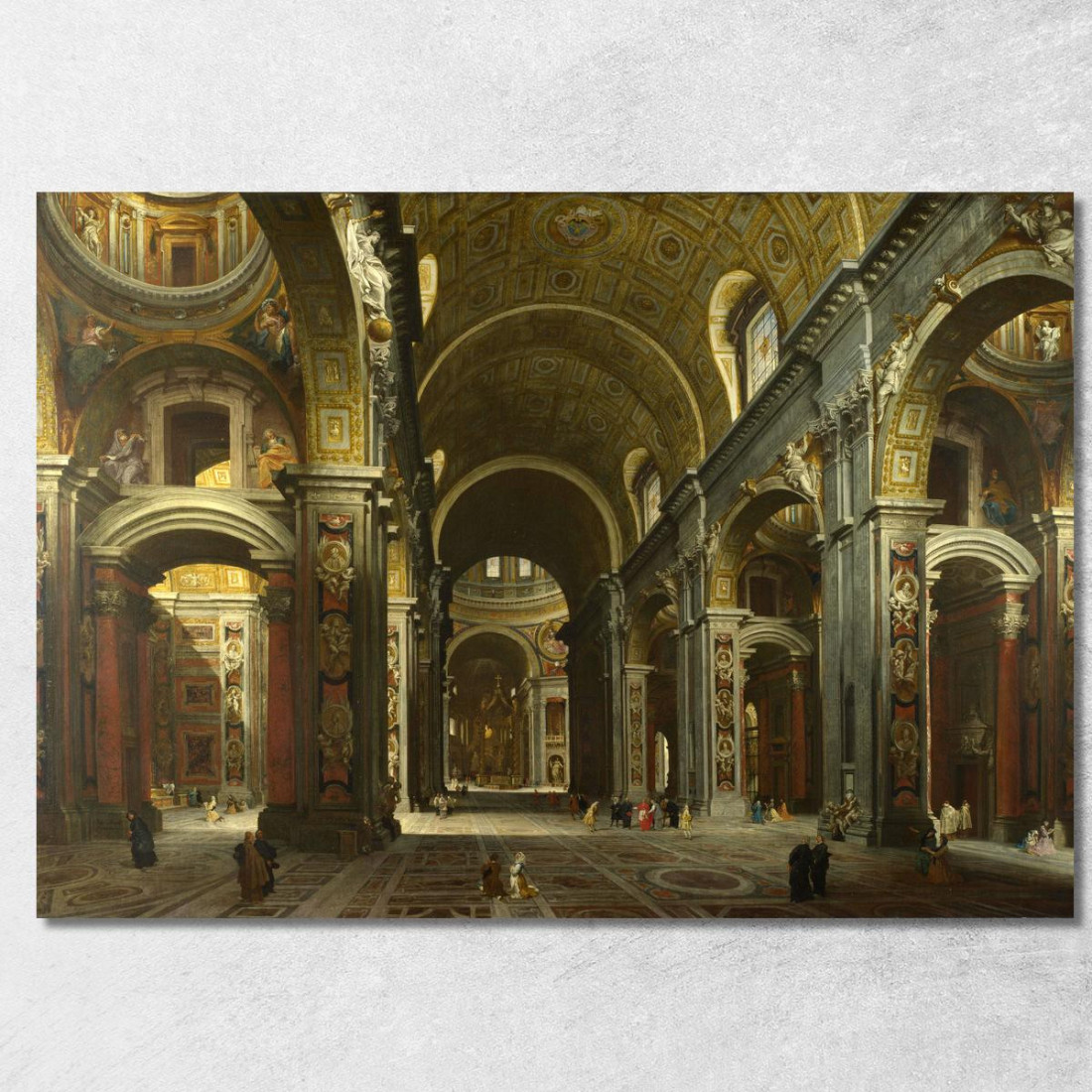Interno Di San Pietro 3 Roma Giovanni Paolo Pannini gpp14 quadro stampato su tela Interno Di San Pietro 3 Roma Giovanni Paolo Pannini gpp14 quadro stampato su tela
