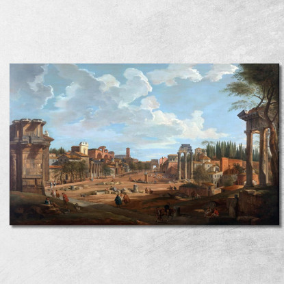 Vista Di Roma Giovanni Paolo Pannini gpp26 quadro stampato su tela