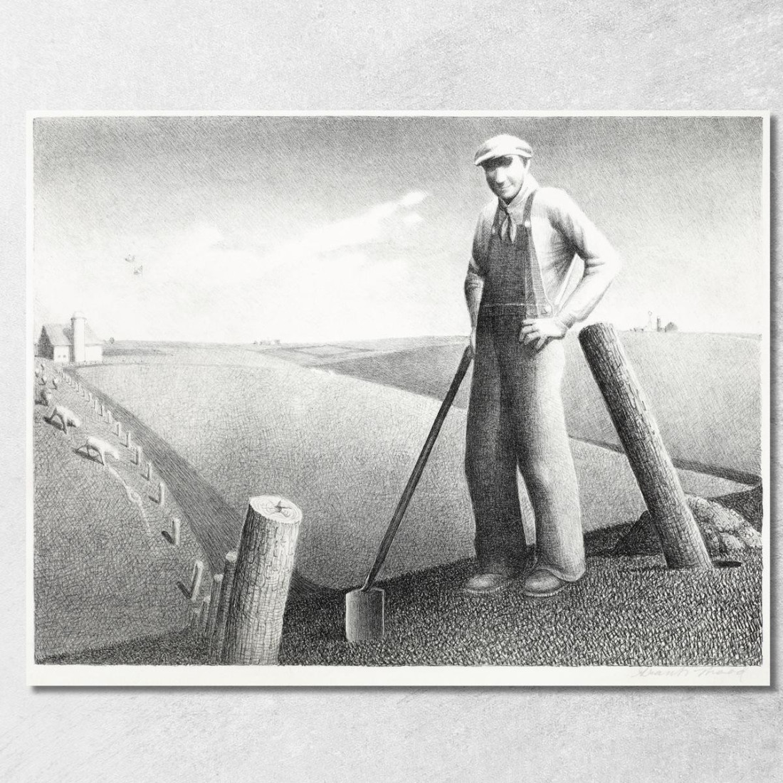 In Primavera Grant Wood gwo3 quadro stampato su tela In Primavera Grant Wood gwo3 quadro stampato su tela