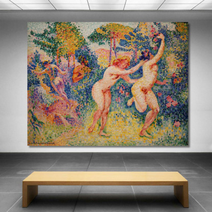 Stampa Giclée Raffigurante Due Ninfe In Corsa Henri Edmond Cross hec6 quadro stampato su tela