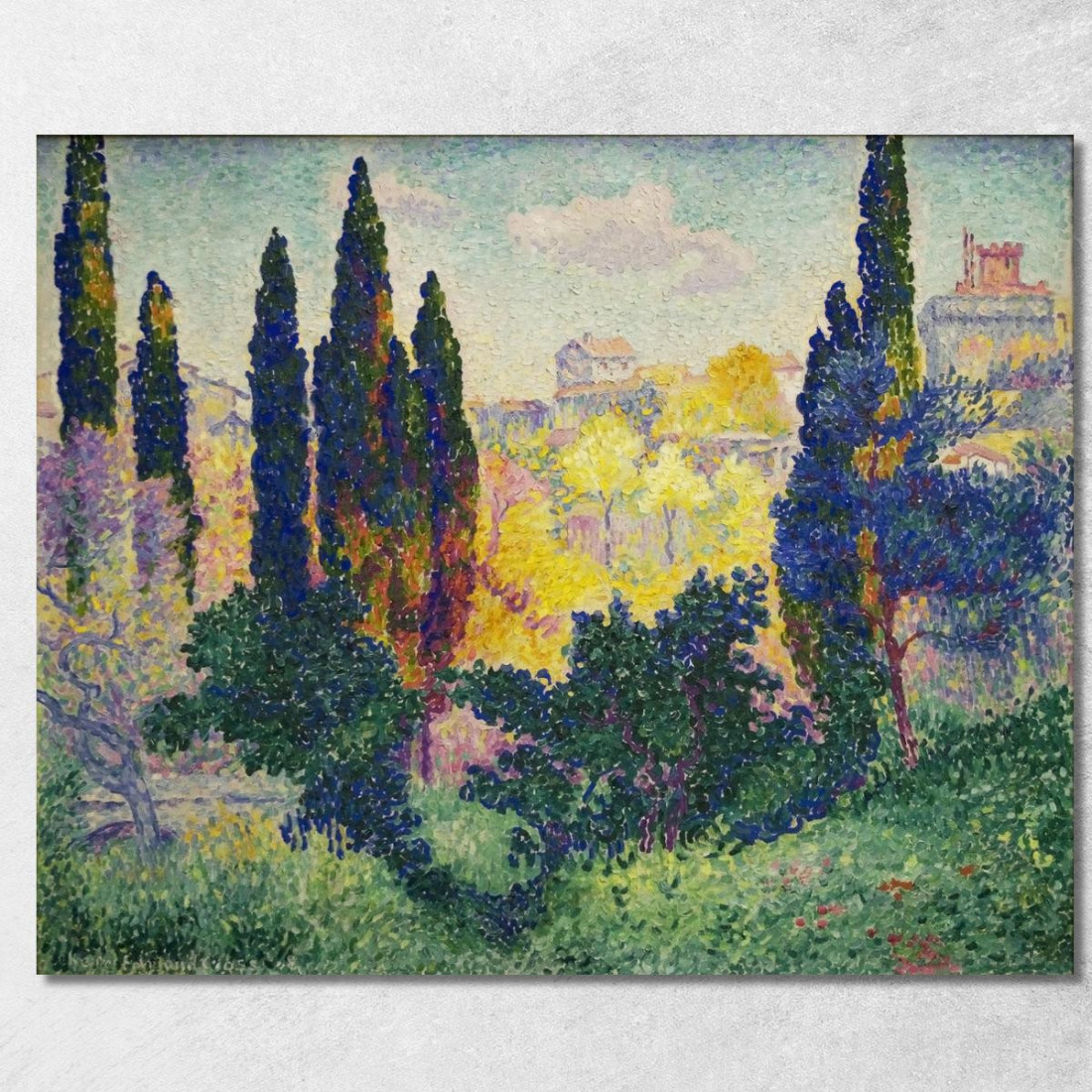 Cipressi A Cagnes Henri Edmond Cross hec7 quadro stampato su tela Cipressi A Cagnes Henri Edmond Cross hec7 quadro stampato su tela