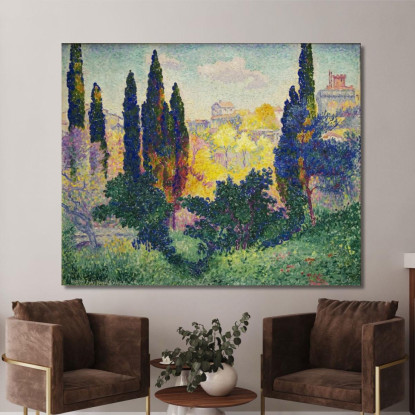 Cipressi A Cagnes Henri Edmond Cross hec7 quadro stampato su tela