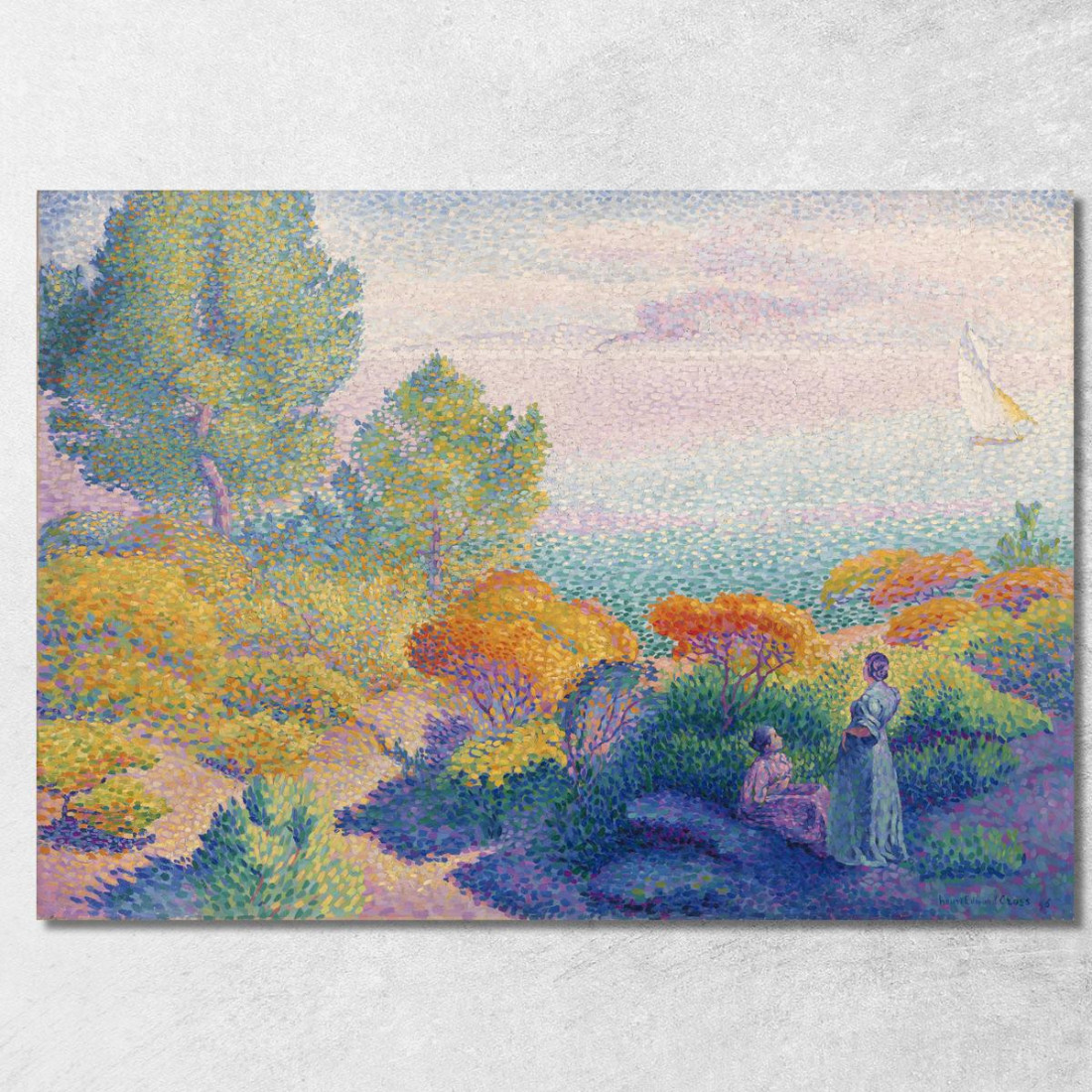 Due Donne Sulla Riva Henri Edmond Cross hec16 quadro stampato su tela Due Donne Sulla Riva Henri Edmond Cross hec16 quadro stampato su tela